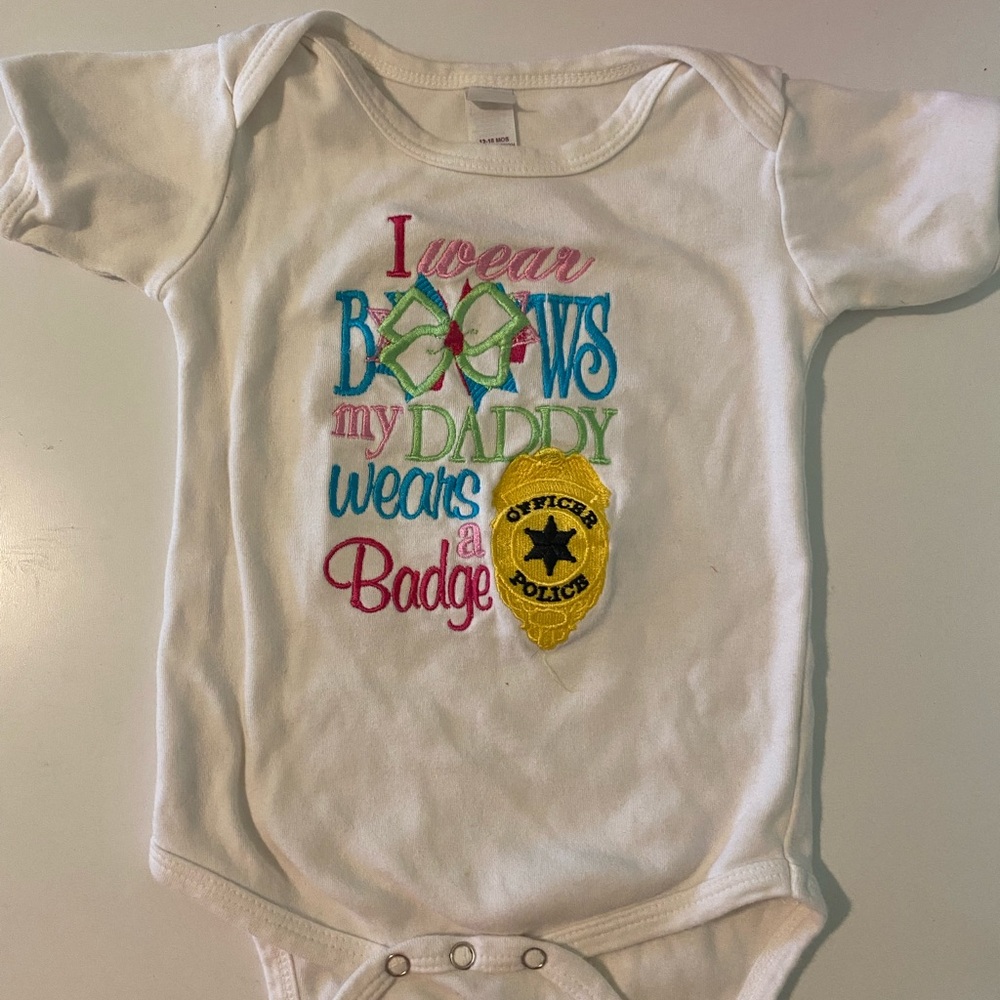 White Baby Onesie with Colorful Embroidery